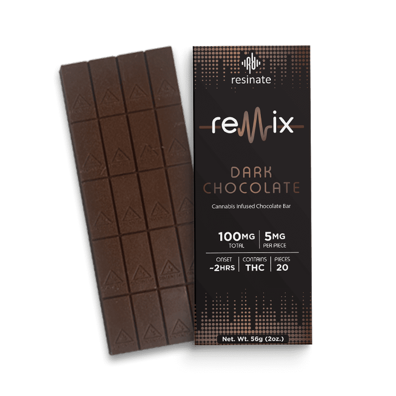 Dark Chocolate Bar - 100mg | 20 Pieces (5mg per piece) - Resinate Remix ...