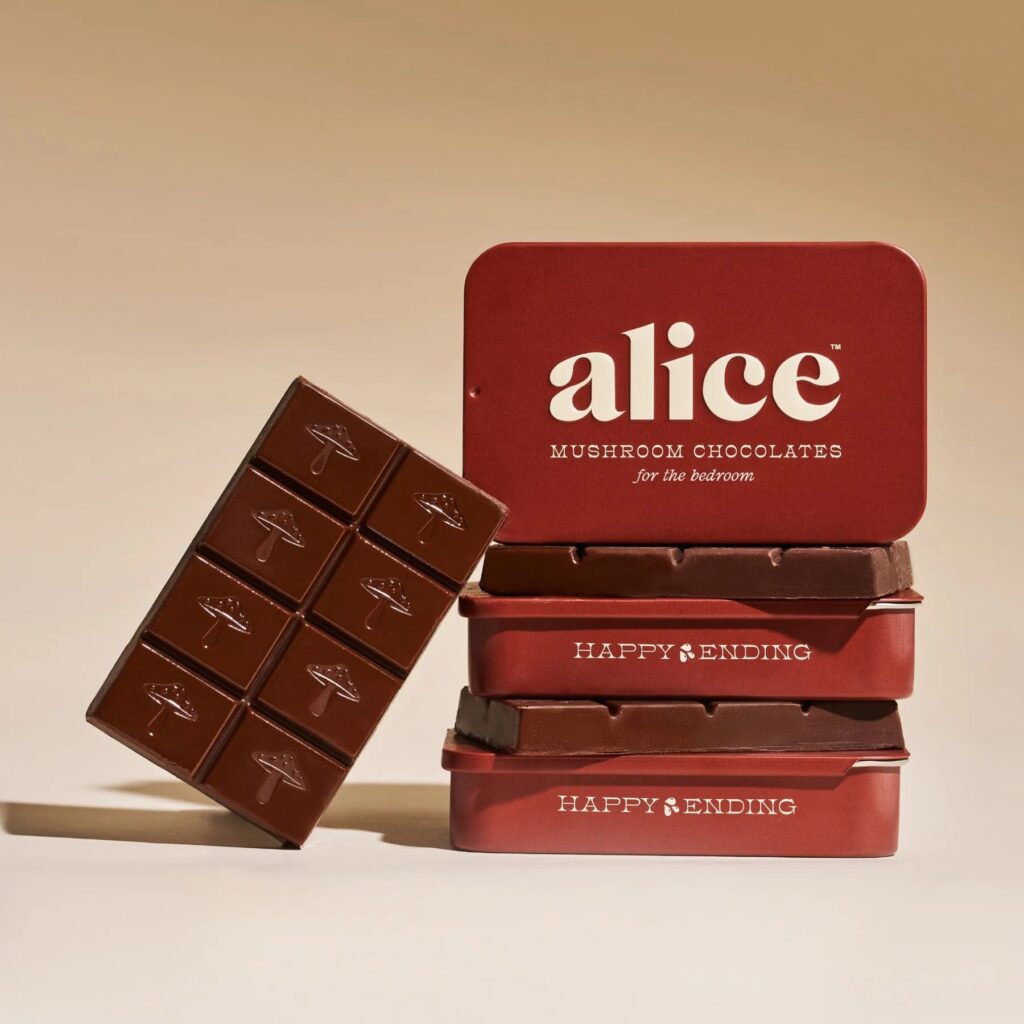 Alice mushroom chocolates for the