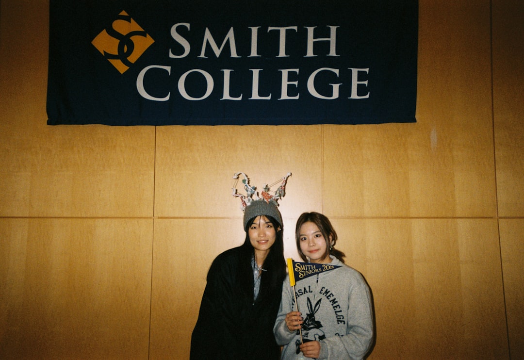 smith college banner and two woman